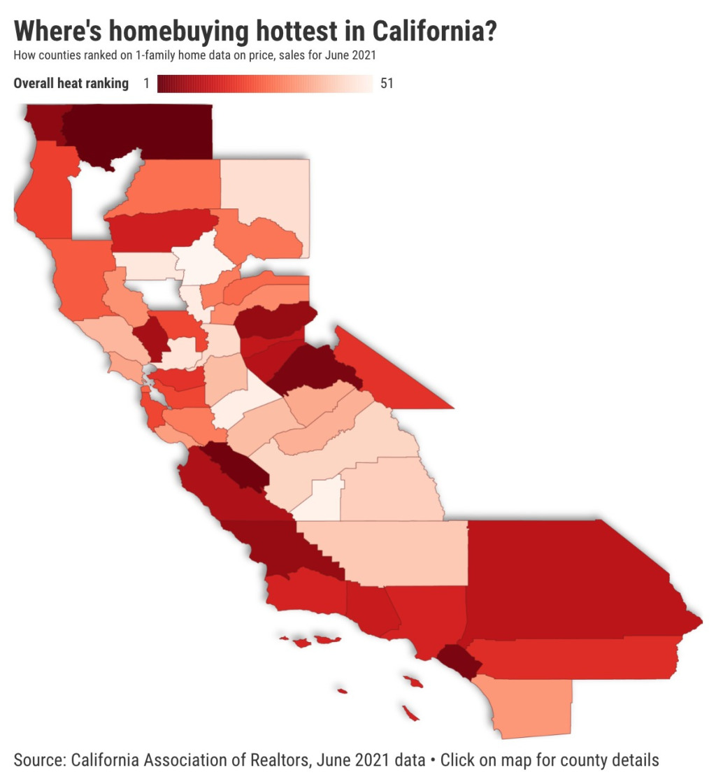Bubble watch: Where’s homebuying hottest in California?