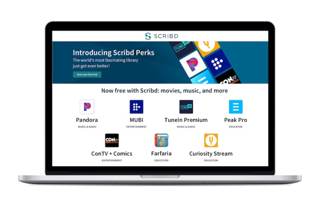 Scribd announces a perks program, giving its subscribers access to Pandora Plus, TuneIn Premium and more