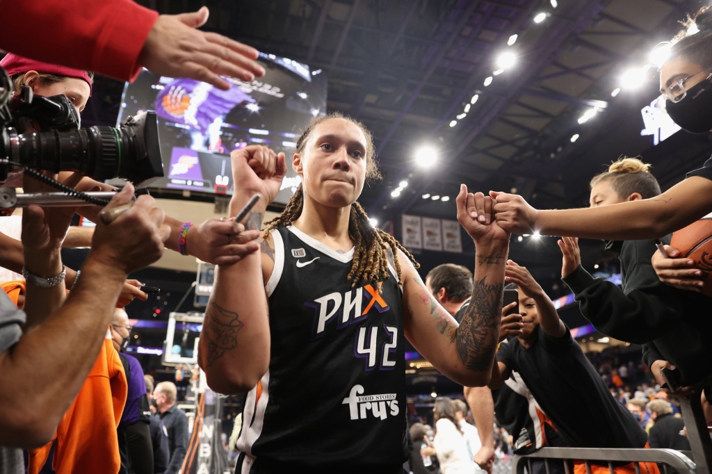 WNBA’s Brittney Griner detained in Russia for weeks on drug charges
